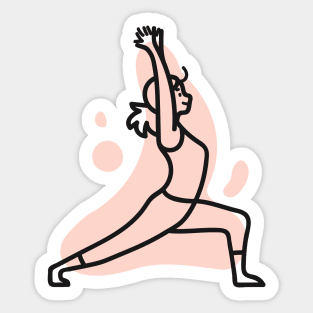 Warrior Pose Cute Yoga Sticker Sticker